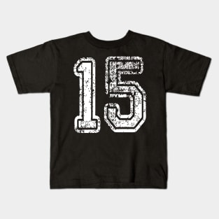 Number 15 Grungy in white Kids T-Shirt